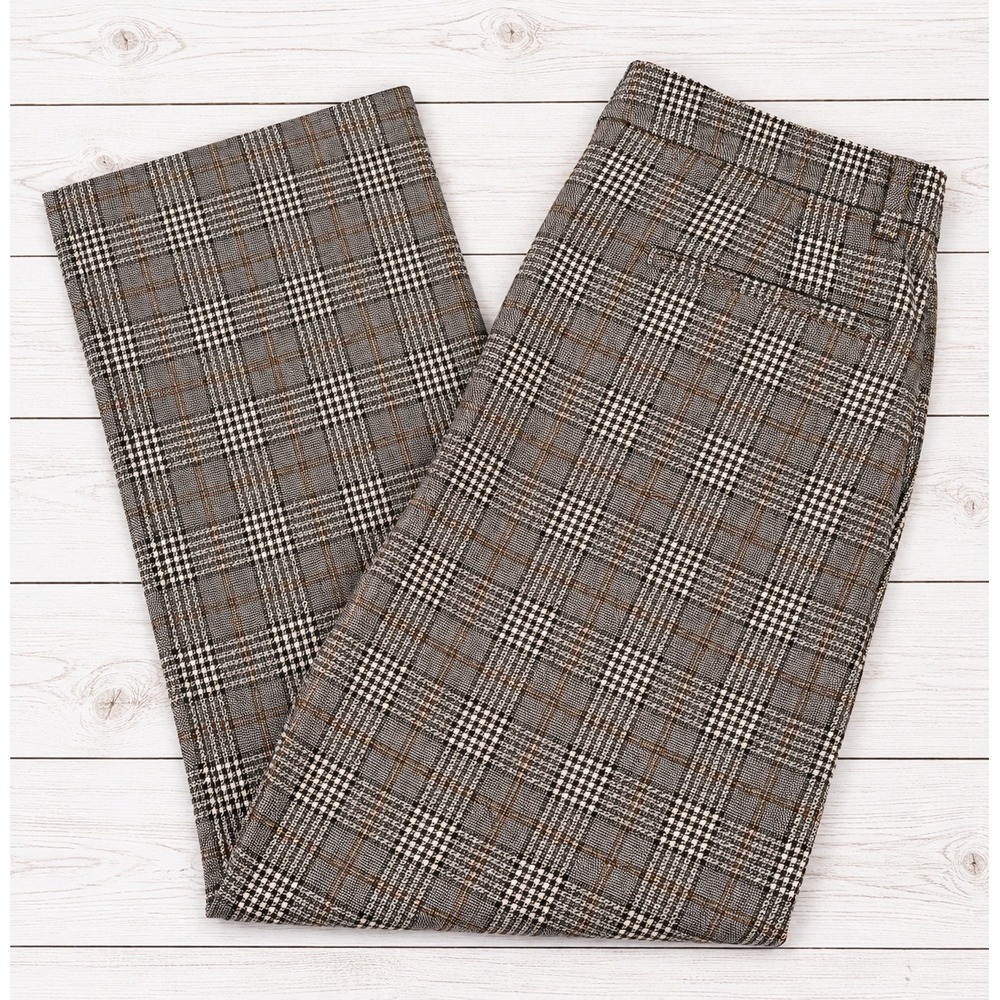 7th Avenue NY&Co Plaid Wide Leg Trousers Career Dark Academia Professional 10